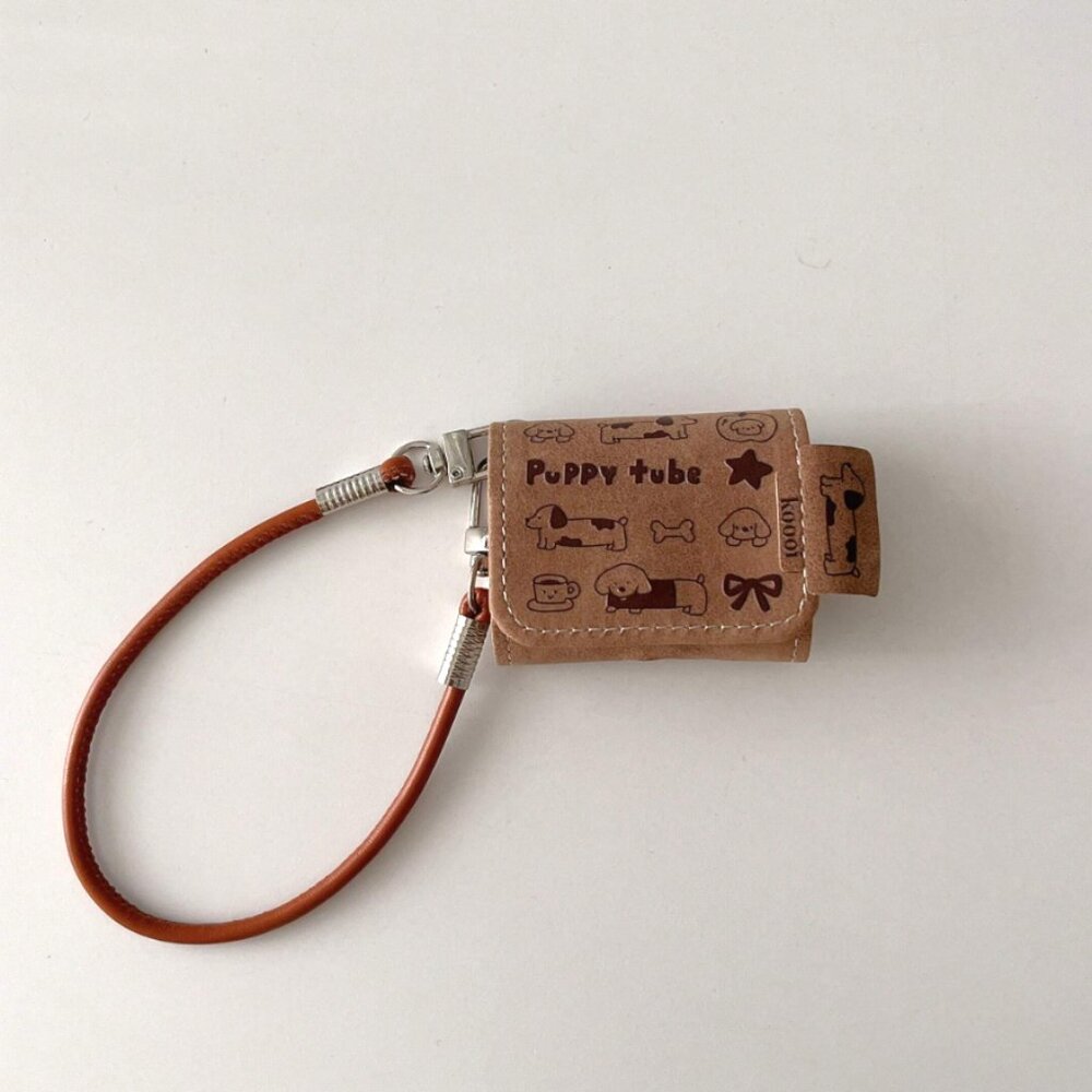 NEW Airpod Pro Brown Puppy Dog Case w/ Strap